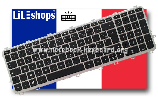 Clavier AZERTY Français Noir Avec Cadre Gris Pour HP ENVY 17-J140NF - Neuf Filaire