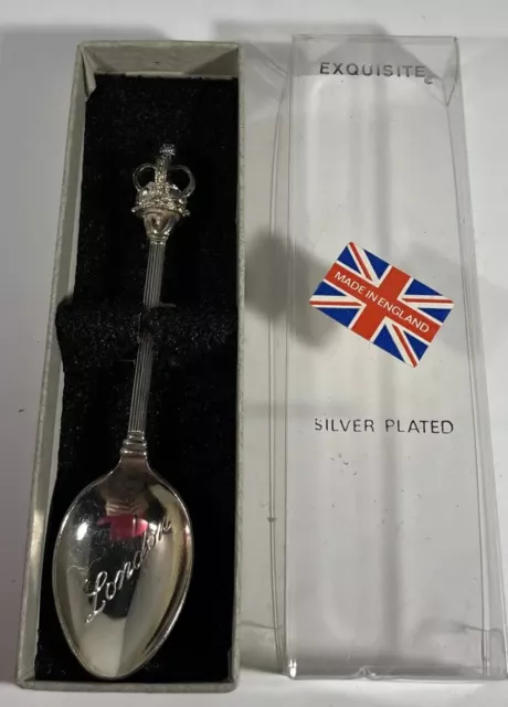 Vintage Exquisite Collectors Silver Plated Spoon London Royal Crown England