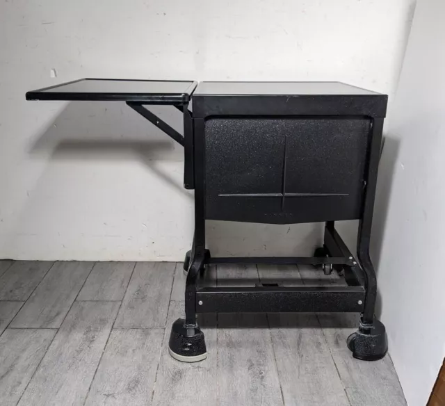 Vintage Tiffany Stand Company Black Metal Drop Leaf Rolling Typewriter Table Vintage Tiffany Stand Company Black Metal Drop Leaf Rolling Typewriter Table