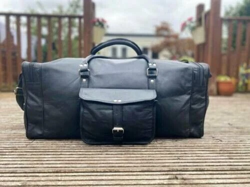Grand sac de voyage en cuir vintage de 91,4 cm fait à la main pour homme,...