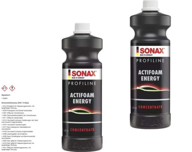 2x SONAX Profiline Actifoam Énergie Voiture Mousse Nettoyant Shampoing 1 L