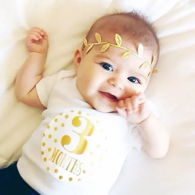 12pcs Infant Baby Monthly Sticker Pregnant Women Month Milestone Photograph Prop 2