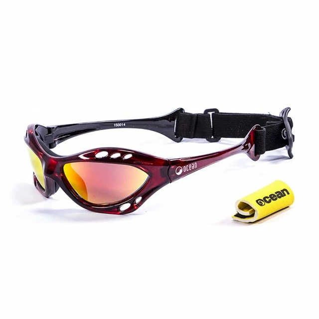 Ocean Sunglasses Cumbuco translucent red frames w/revo polarized lens  NEW