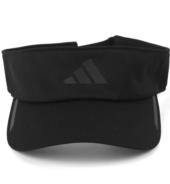 Adidas AeroReady Running Visor Unisex Headwear Sports Sun Cap Hat Black HT4814