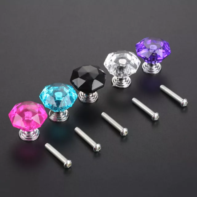 New 5 Colors Crystal Handle Cabinet Cupboard Door Drawer Pull Knob 0.98"*0.94"
