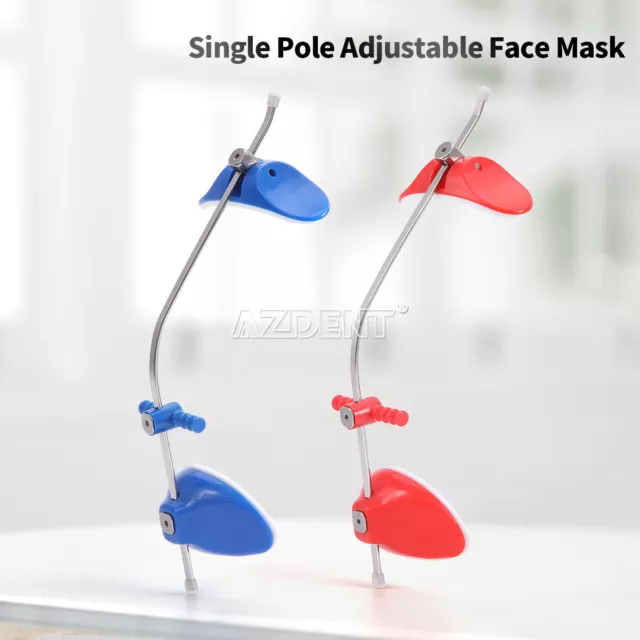 Dental Adjustable Orthodontic Forward Reverse Pull Headgear Single Pole Blue/Red