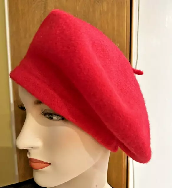 New chapeau bonnet bibi femme rouge angora laine très chaud ZA2CATS