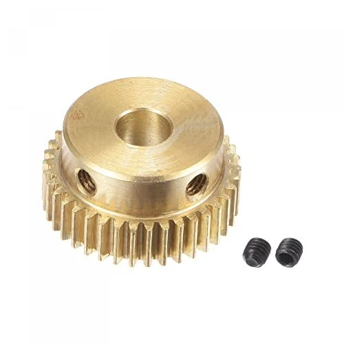 uxcell Pinion Gear Set Brass Motor Rack Straight Spur Gear with Step 0.5 Mod ...