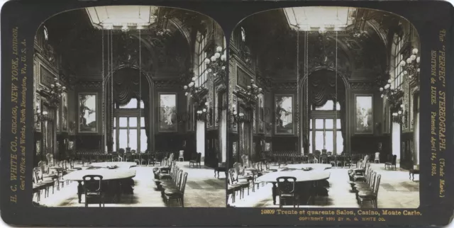 Monaco Monte Carlo Kasino photo stereoview Vintage