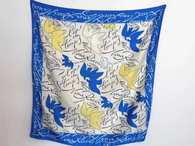 Foulard L'Air Du Temps Nina Ricci - Magnifique Occasion - Fabriqué En France