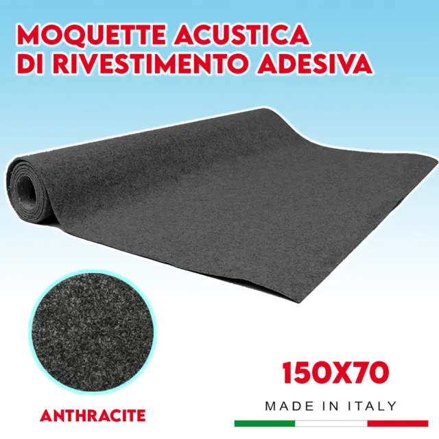 Teppichboden Klebstoff Akustik Coating Inner Auto Anthrazit Italien 140 x 70cm
