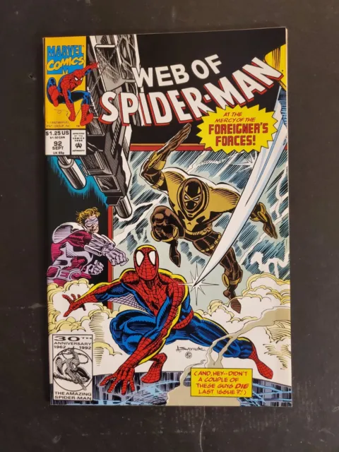 Web Of Spider-Man #92 (September 1992, Marvel) Mercy Of The Foreigner's Forces