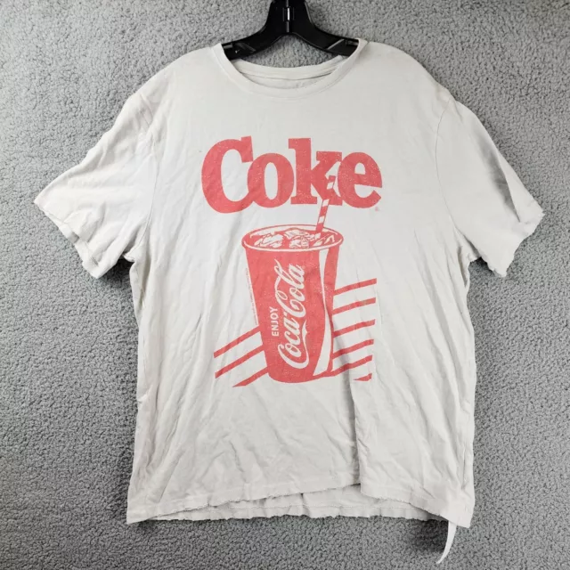 Junk Food Clothing Coca-cola T-shirt Women's XL Light Grey Crewneck Didstressed~