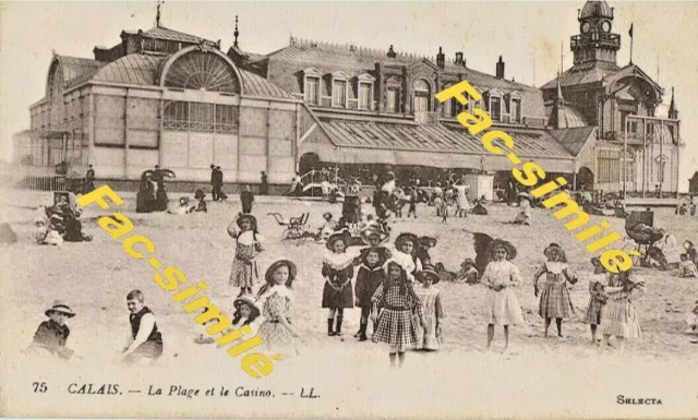 CPA - CALAIS (62 Pas-de-Calais) - La Plage et le Casino