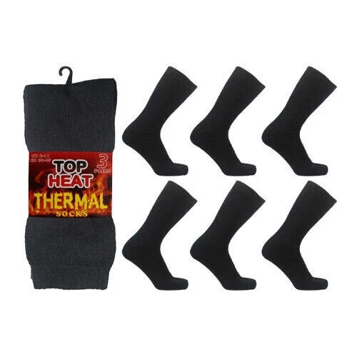 Mens 6 pairs Thick Heavy Duty Heat Holder Work Hiking Boot Socks Warm Thermal