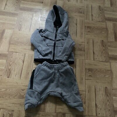 Nike Grey Baby Boy’s Tech Hoodie Joggers Set Tracksuit 0-3 Months