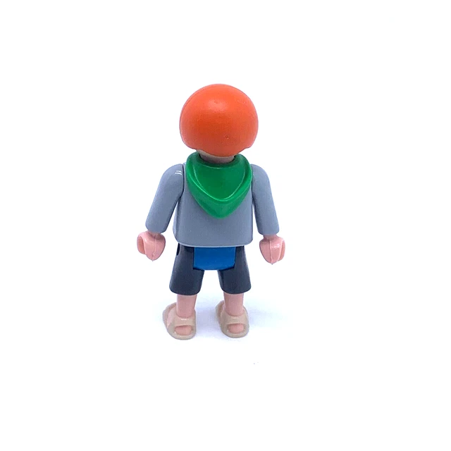Figurine Playmobil Moderne - Petit Garçon En Tee-shirt Vert Rayé Et Pantalon Crème - Réf. 3191 - Occasion