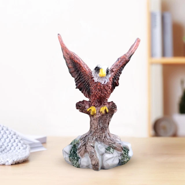 Ornement de table de statue de figurine d'aigle en résine pour étagères,