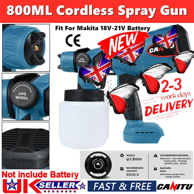 SPRAY GUN CORDLESS Fence Wall Paint Sprayer Electric Airless For Makita