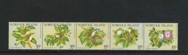 NORFOLK ISLAND 1981 Birds -  set in strip of 5 MNH  sg:269/73