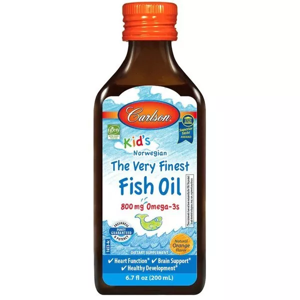 Carlson Labs Kid's Norwegian Very Finest Fish Oil Natural Orange Flavour 200ml