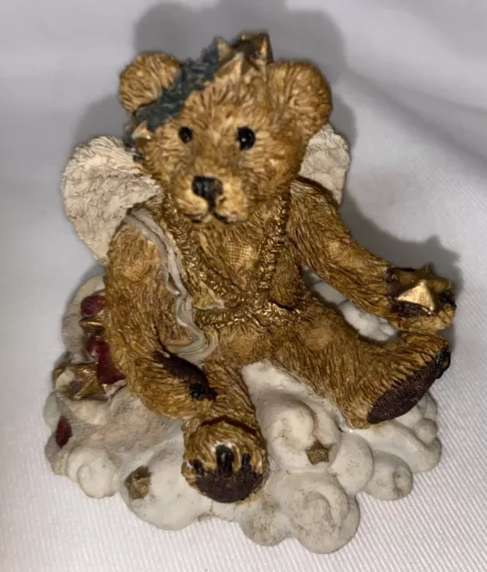 Boyds Bears & Friends Bearstone Figurine Clarence Angel Bear 1993 Style #2029-11