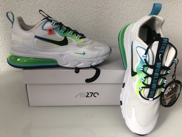 NIKE AIR MAX 270 React WW blanc noir bleu fury volt 44 neuf CK6457