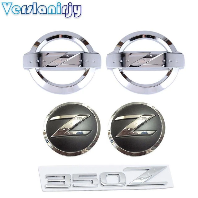5Pcs Chrome Front Grille Rear Trunk Fender Door Emblem Badge Sticker For 350Z