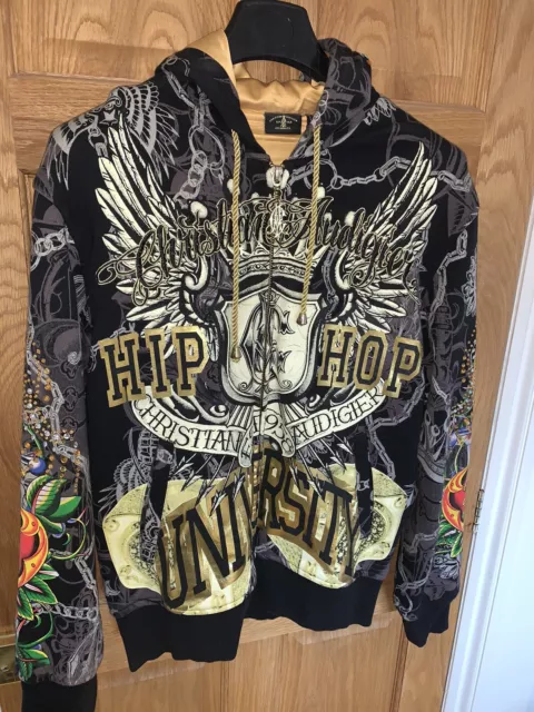 ED HARDY Men Hoodie Sweatshirt Christian Audigier Hip Hop Gray Sz. XL -   Canada