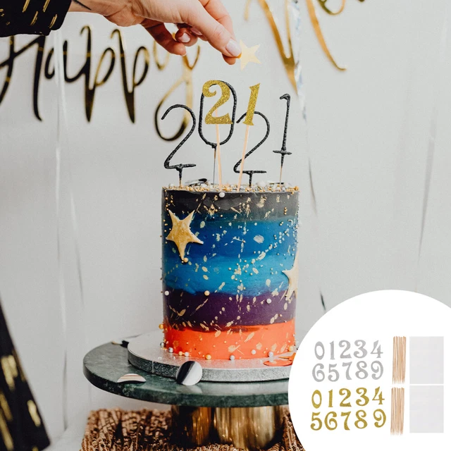 Eusbon 70° Candela Per Decorazione Di Torte, Numero 70 Candela Di Compleanno Per Festa Di Compleanno, Anniversario Di Matrimonio, Candele Di Numero Grande Oro Rosa 7cm - Foto 10