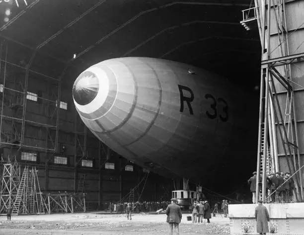 Airship R33 Leaving Its Hangar For Its First Flight Aviation History Old Photo