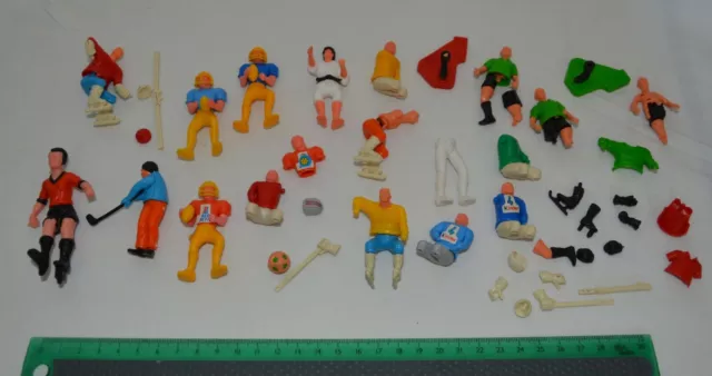 Lot figurines montables anciens KINDER personnages sportifs Vintage 70 80