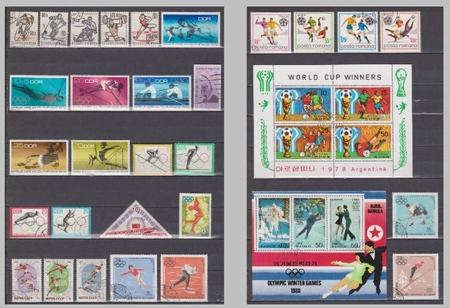 Collection SPORT on stamps - see photos
