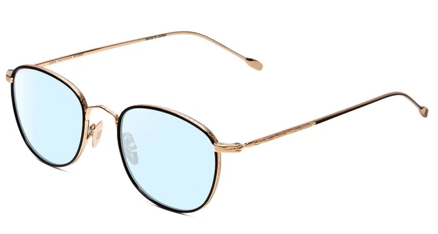 John Varvatos V178 Unisex Designer Blau Licht Filter Brille Schwarz Gold 49 MM