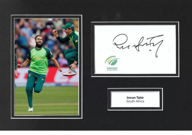 Imran Tahir Hand Signed 12x8 Photo Display South Africa Autograph COA