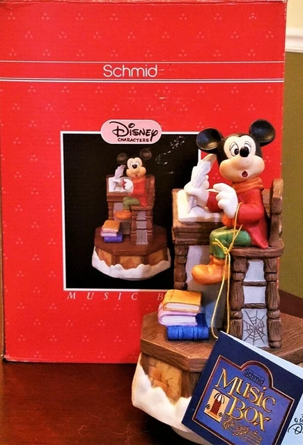 VINTAGE SCHMID 1989 Disney Mickey’s Christmas Carol Music Box Figurine