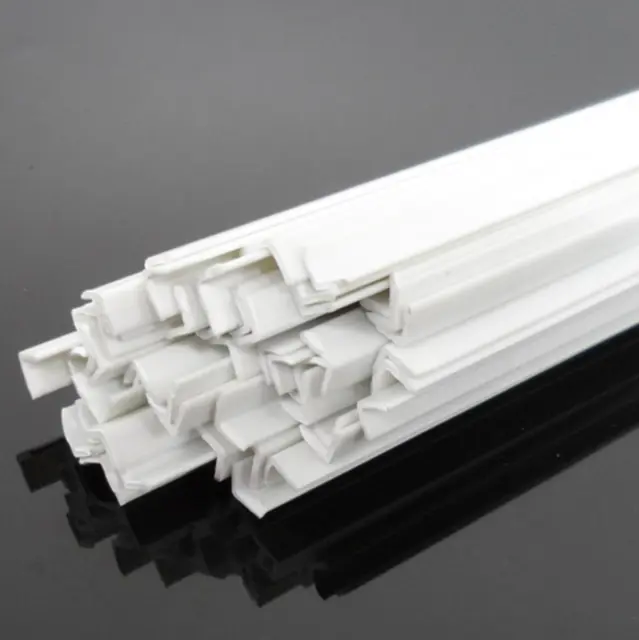 20 pezzi 3x3x250 mm ABS stirene plastica forma a L barre rettangolari bianche