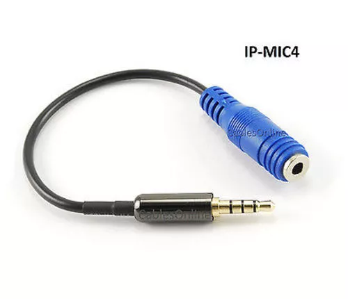 3.5mm Stereo TRRS/Male to TS Jack Microphone to iPhone Adapter w/ DC insulator