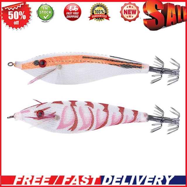 9g Luminous Squid Jigs Artificial Wood Shrimps Cuttlefish for Sea Fishing Hooks