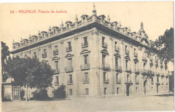 Antigua Postal Valencia Palacio De Justicia Courthouse Old Postcard     Tc11496
