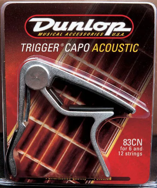 Dunlop JD-83CN Acoustic Guitar 6 Or 12 String Trigger Nickel Curved Capo