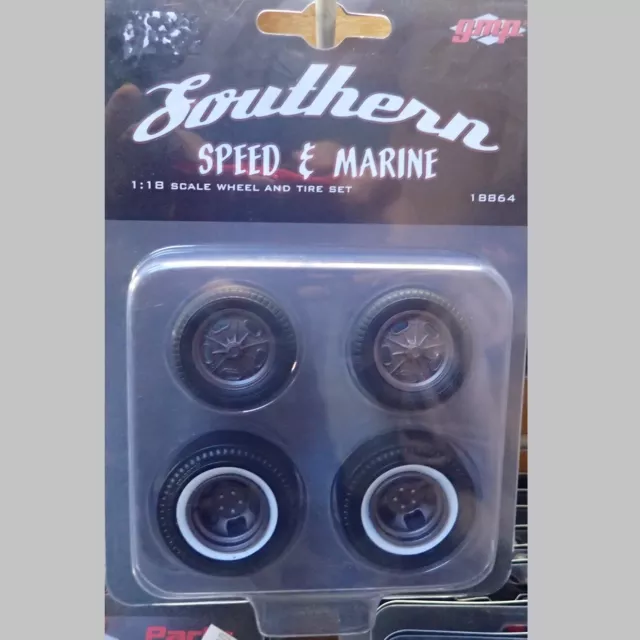 GMP - 1/18 Scale - Southern Speed & Marine Altered Drag Wheel & Tyre Set - Ma...