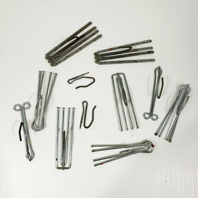 LOT of  Vintage Slip On Steel Drapery Curtain Hooks Pleat Assortment