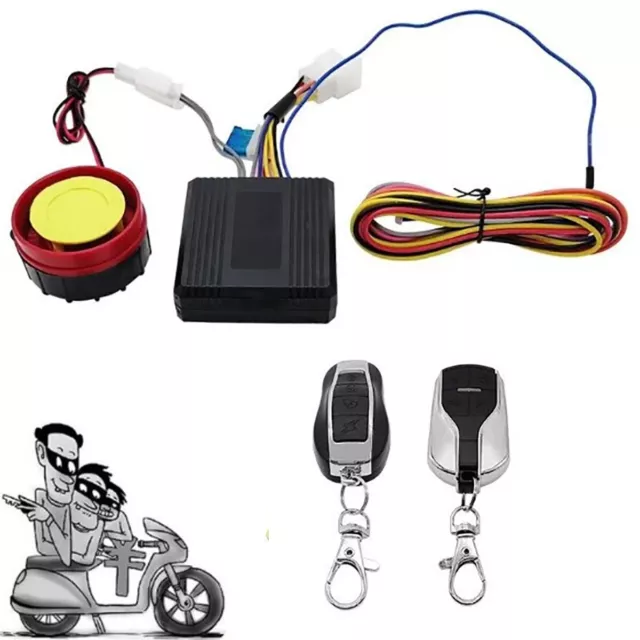 Sistema De Alarma Antirrobo para Moto 12V Doble Control Remoto Seguridad Sirena