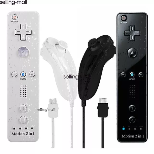 Built in Motion Plus Wii Remote Controller& Nunchuck for Nintendo Wii & Wii U