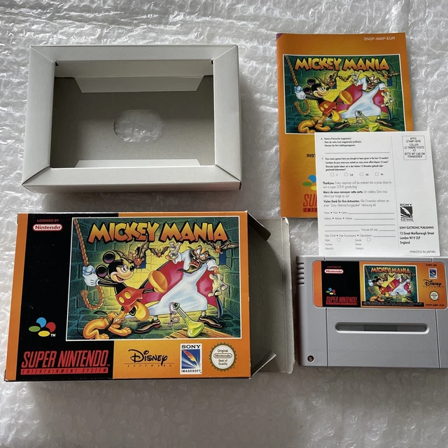 Mickey Mania Super Nintendo Snes Complet Boîte Notice Excellent Etat !