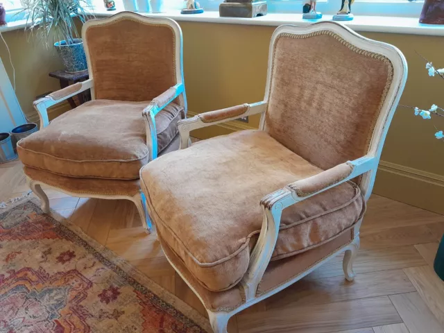 French Louis style vintage pair of chairs