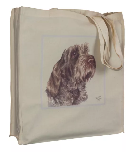 Italian Spinone (a)  Dog Reusable Cotton Bag Gusset Long Handles WaggyDogz