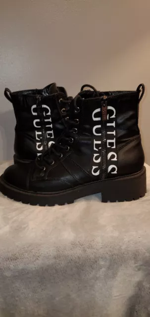 GUESS Women's Logo Combat Boots Black Size 8 M