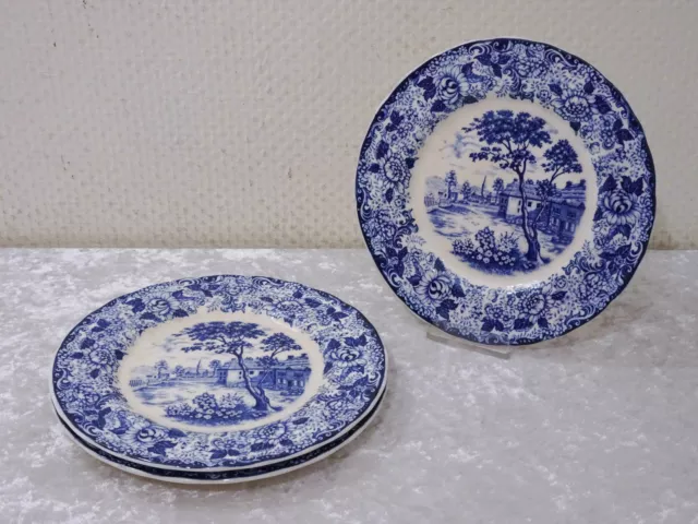 Vbwim - 3 X Antico Transfer Articolo Ceramica Piatto British Scene Vintage A